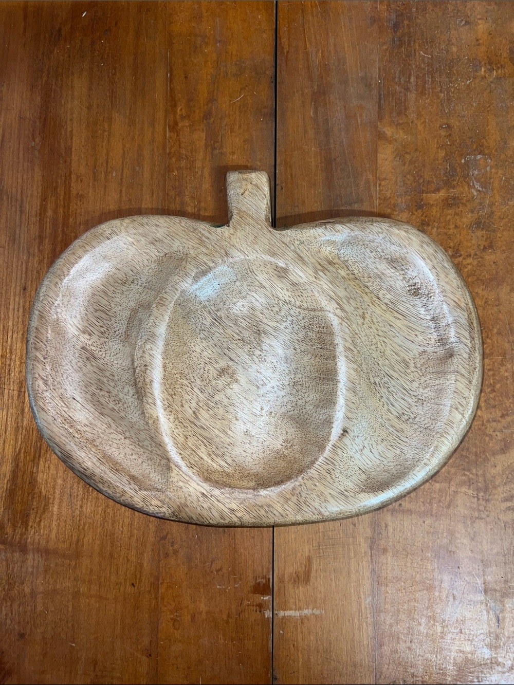 Mary Square Wooden Pumpkin Serving Tray - Natural Light Wood